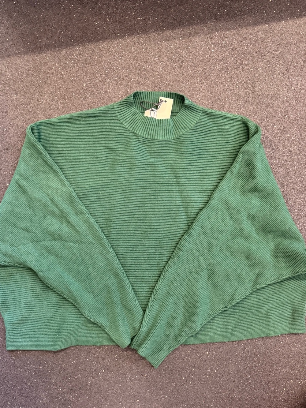 Pinch Green Ribbed Long Sleeve Tee Fall Layering Top Dolman Sleeve Casual Basic